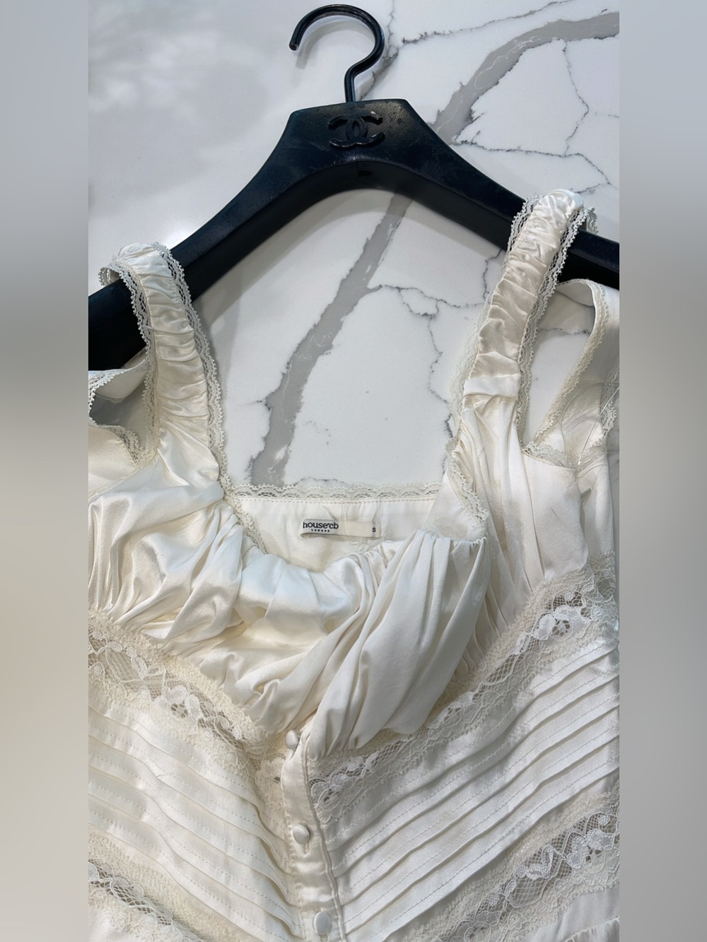NEW HOUSE OF CB 'Illiana' Ivory Real Silk Maxi Dress Size S - Picture 7 of 13